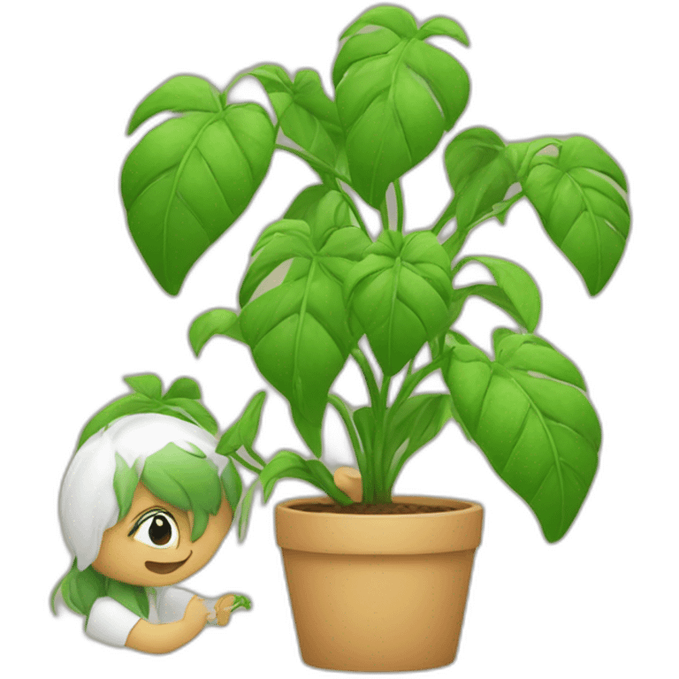 petting a plant emoji