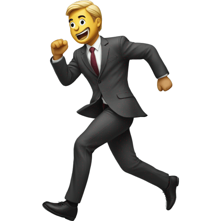 man in suit running fast in a hurry emoji