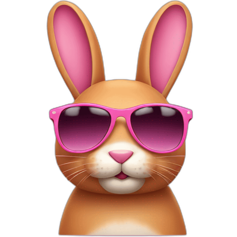 pink rabbit wearing sunglasses emoji