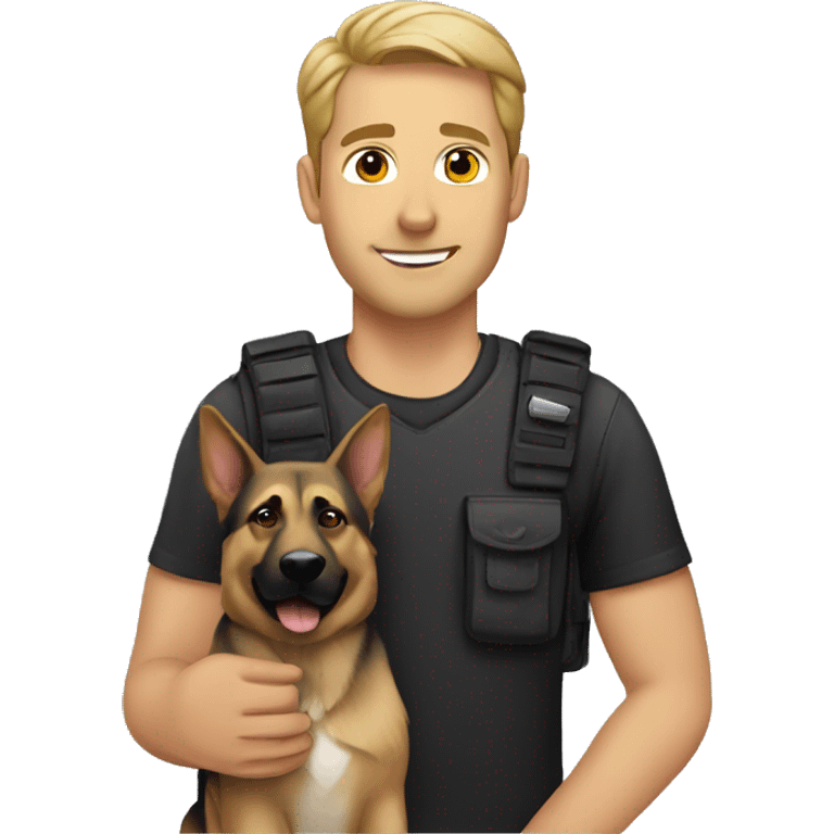 Man with German shepherd  emoji