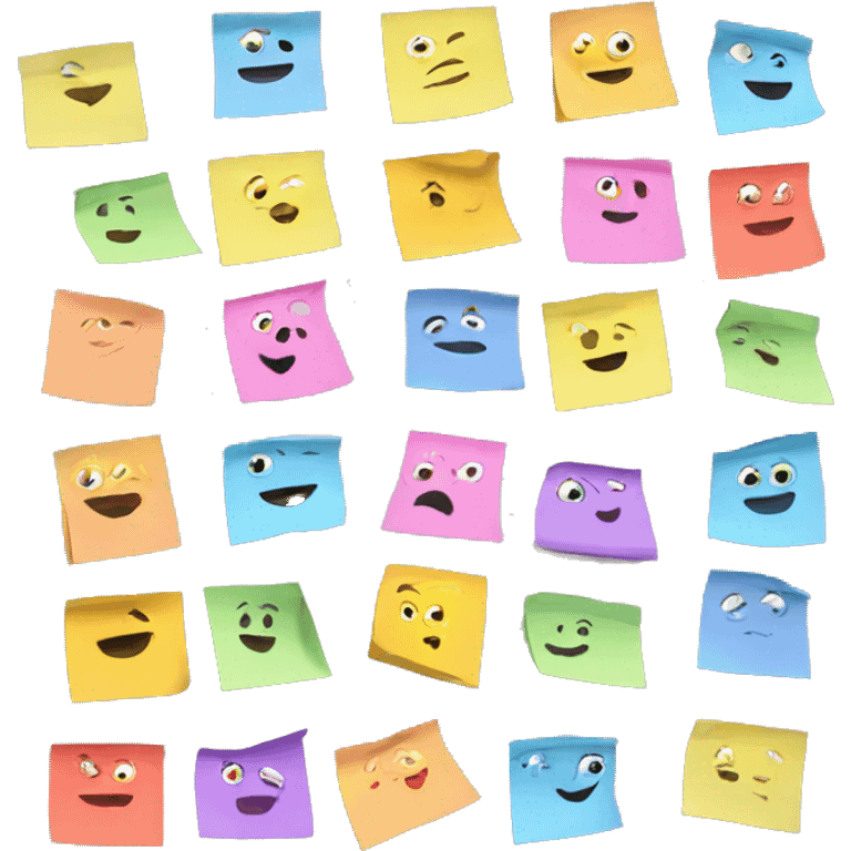 multi colored sticky notes emoji