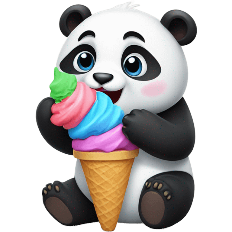 Panda eating ice cream emoji