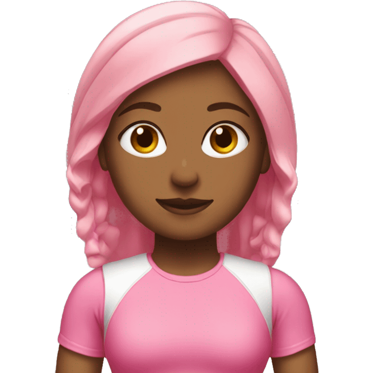 gym girl with pink set outfit emoji