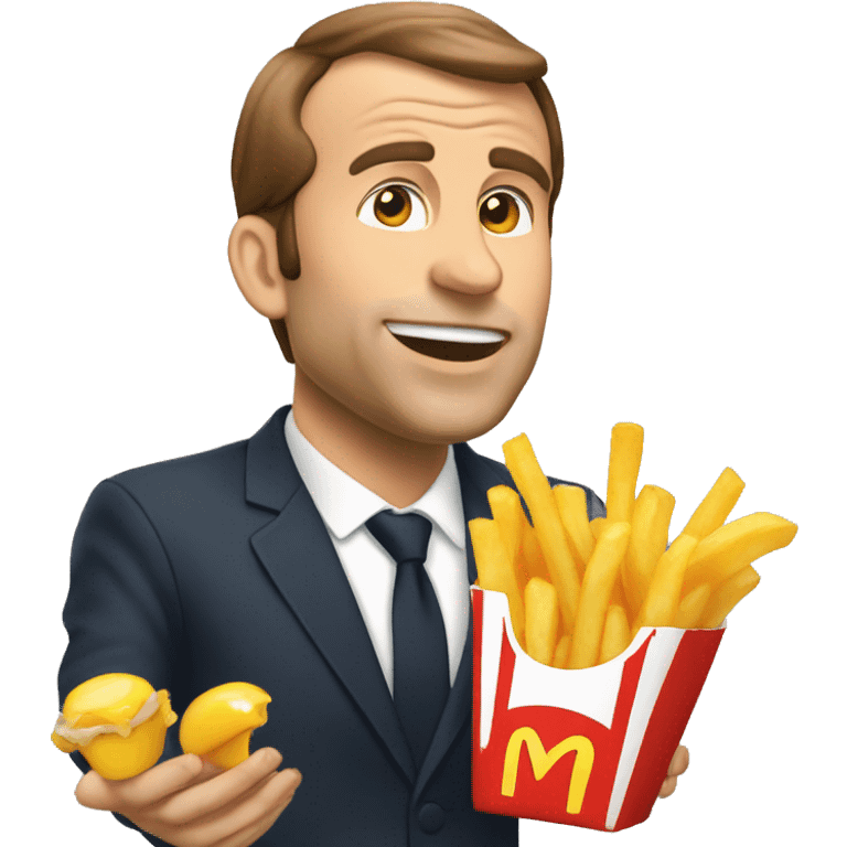 Macron qui mange des frites  emoji