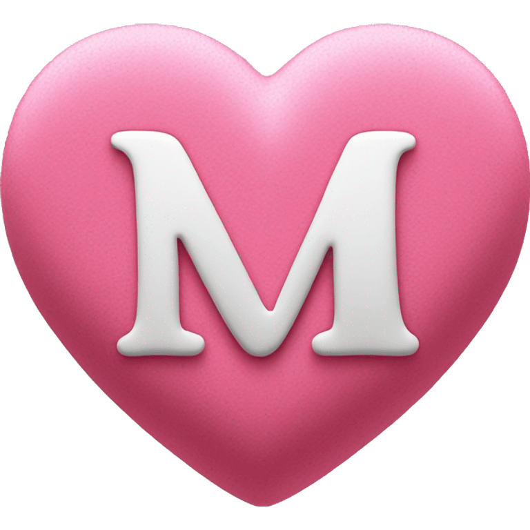 Pink heart wish initial M in it  cursive smaller m emoji