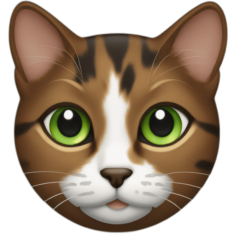 brown calico cat with green hazel eyes emoji