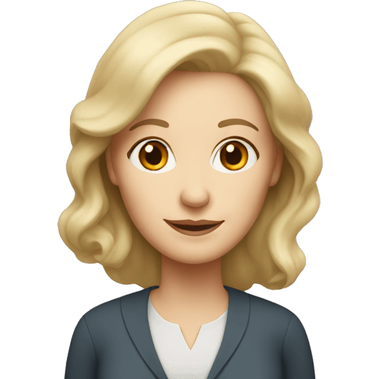 white lady, blonde, 60 years old, school principal, no glasses emoji