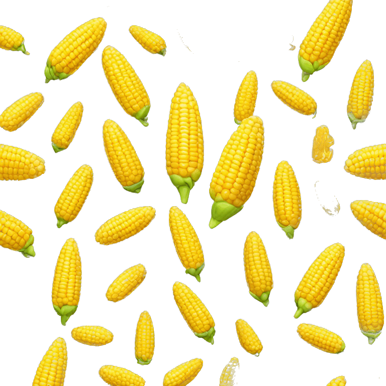 Create a 3D rendered image of an ear of corn in the style of emoji icons emoji