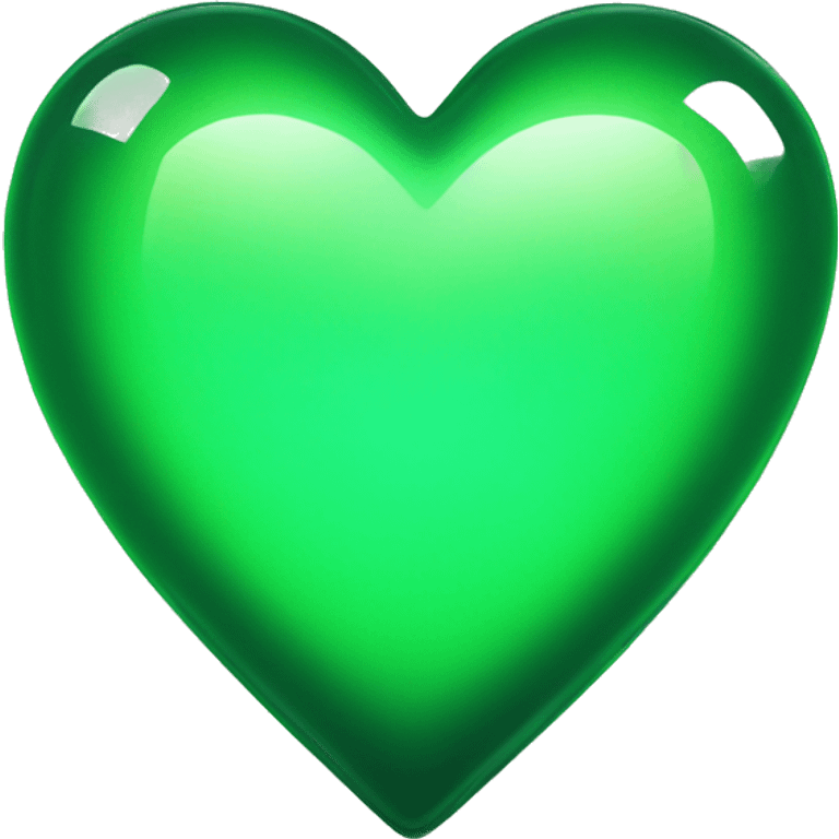 glowing green glass heart emoji