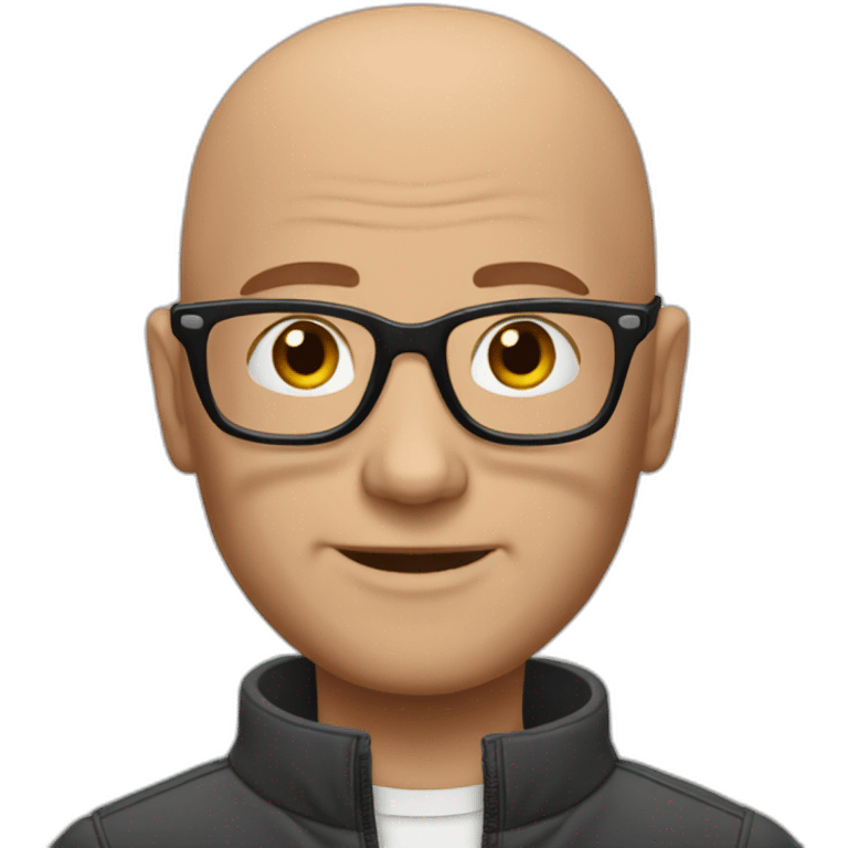 bald barry tegg with glasses emoji