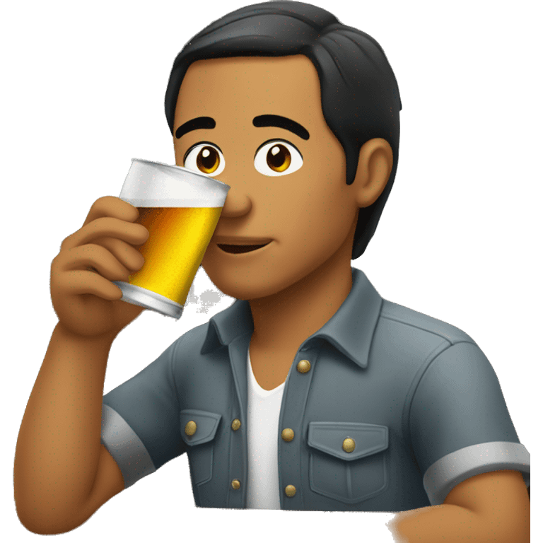 Bolivian man drinking at a bar emoji