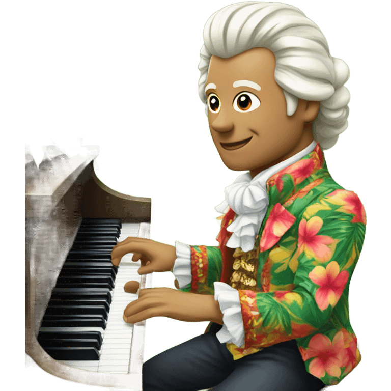 Mozart at a luau emoji