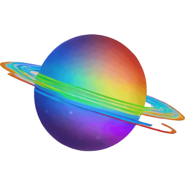  planet with rainbow rings emoji