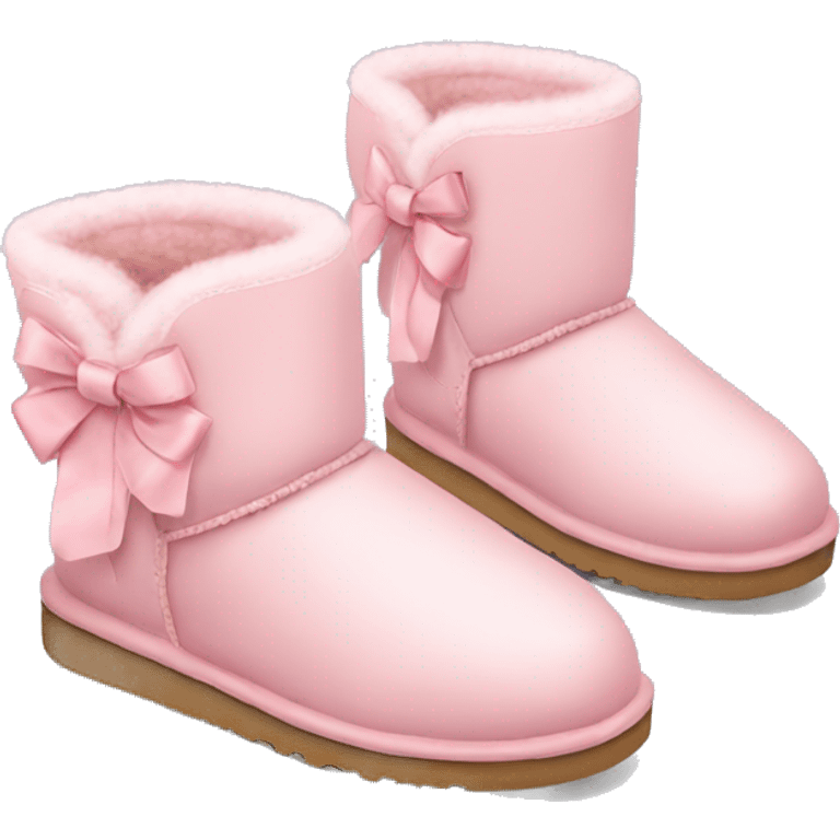 Pastel pink ugg shoes with bows  emoji