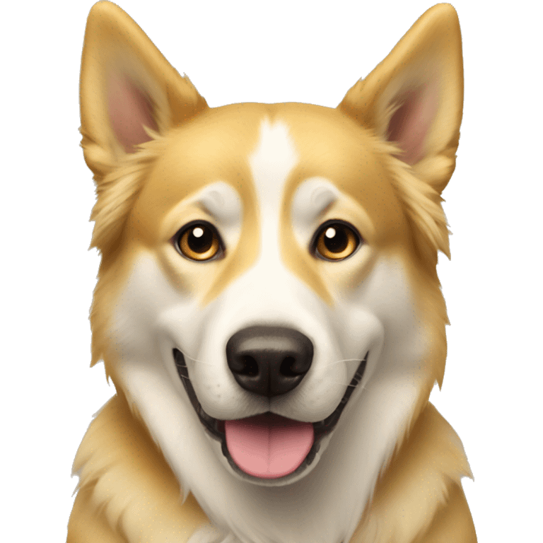 Golden dog with Husky dog emoji