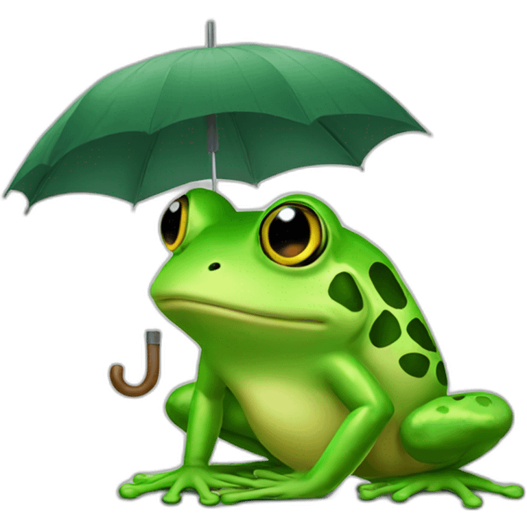 Frog take umbrella  emoji