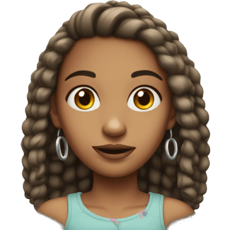 girl with hoop Earring mad emoji