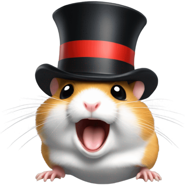 Screaming hamster with a top hat emoji