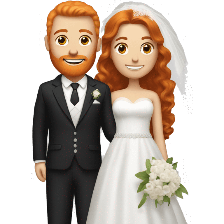 Ginger bride with brunette groome emoji