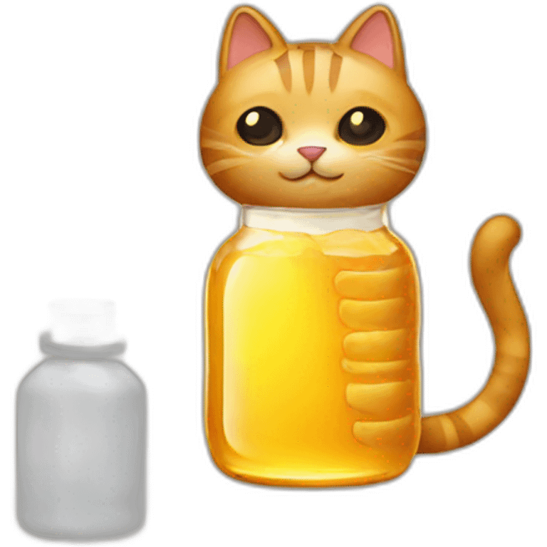 a cat whhit honey bottle emoji