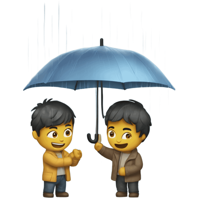 friends playing down of the rain  emoji