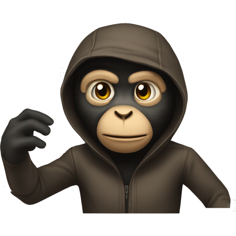 Half monkey halt human robber emoji