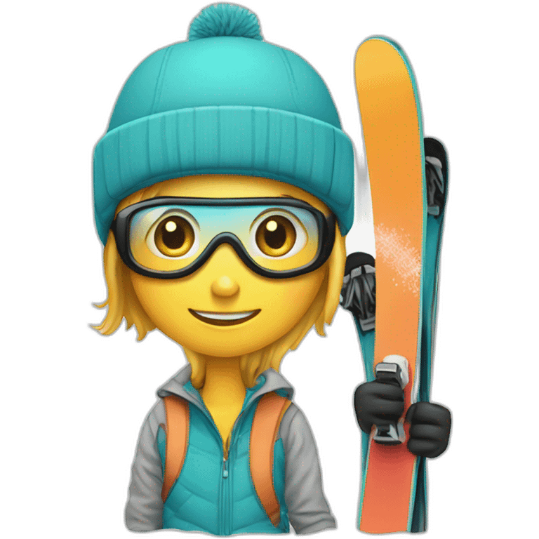 Skis and snowboard emoji