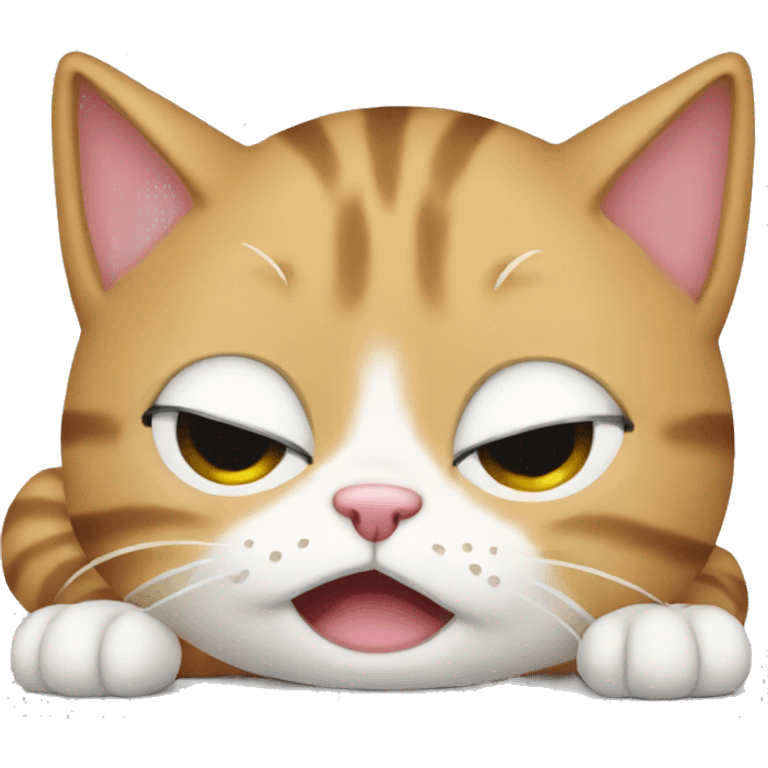 cat crying laying down emoji