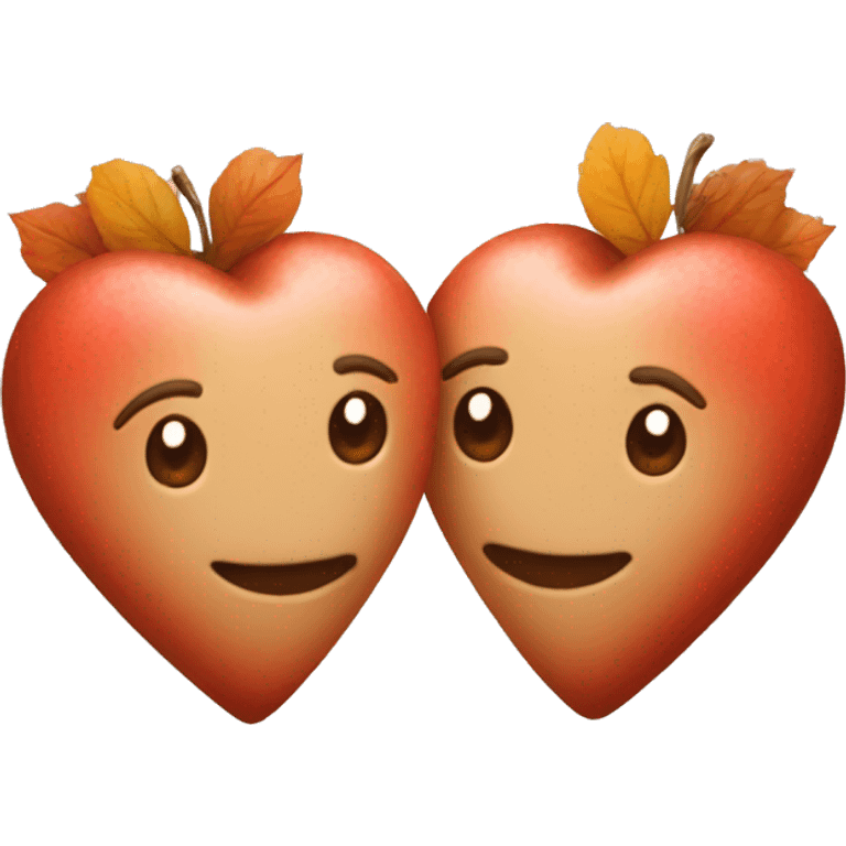 two small autumn hearts emoji