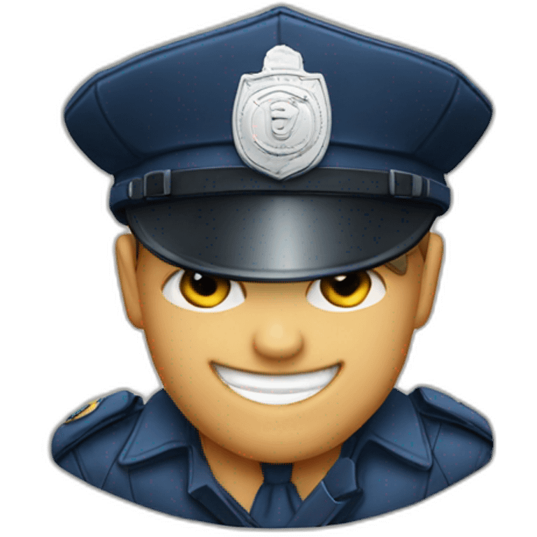 Polizist mit einem Baseballcap emoji