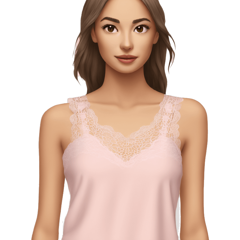 light pink top with lace emoji