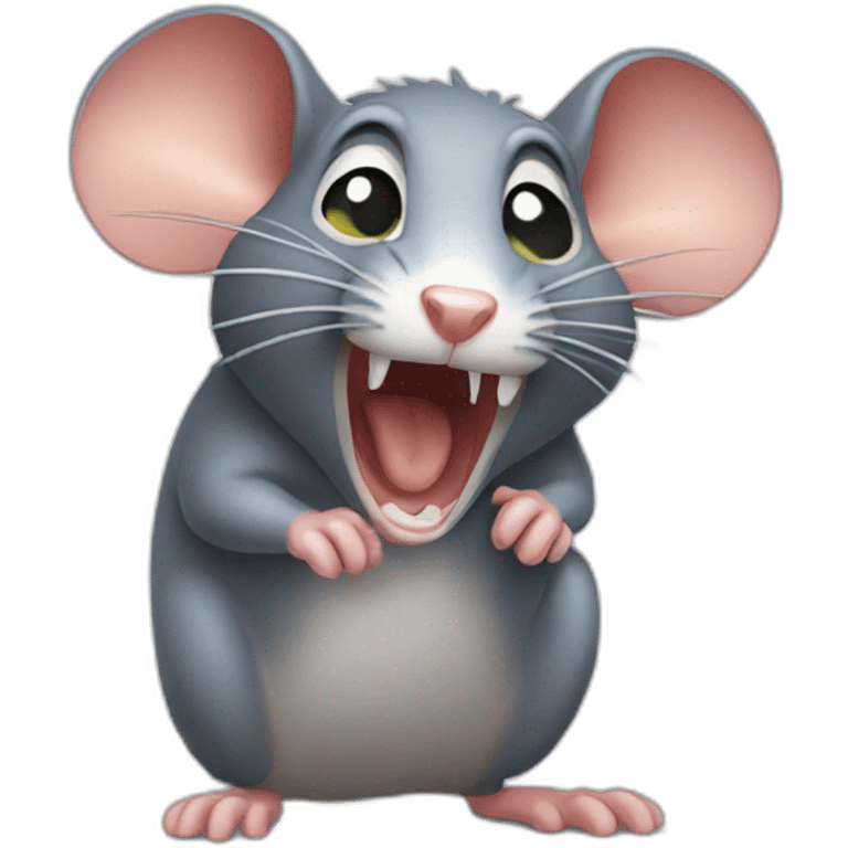 A rat that is holding its head because it is very panicked and scared emoji