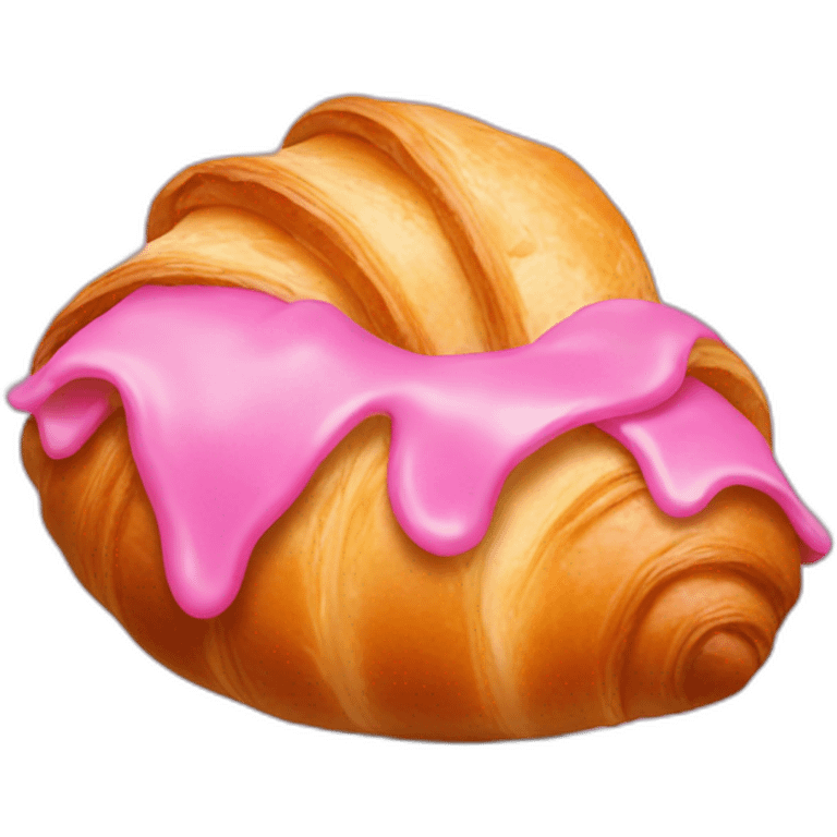 croissant with pink glacing emoji