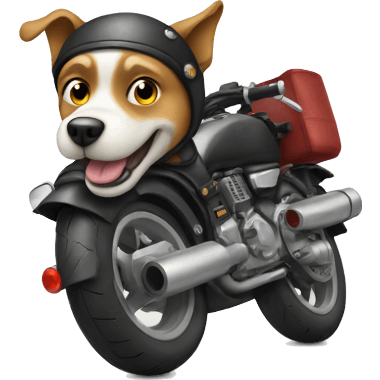 Dog on a motorcycle  emoji