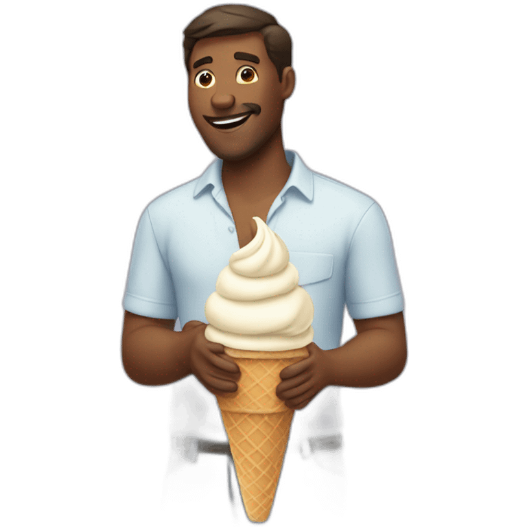 A man rinding a ice cream  emoji