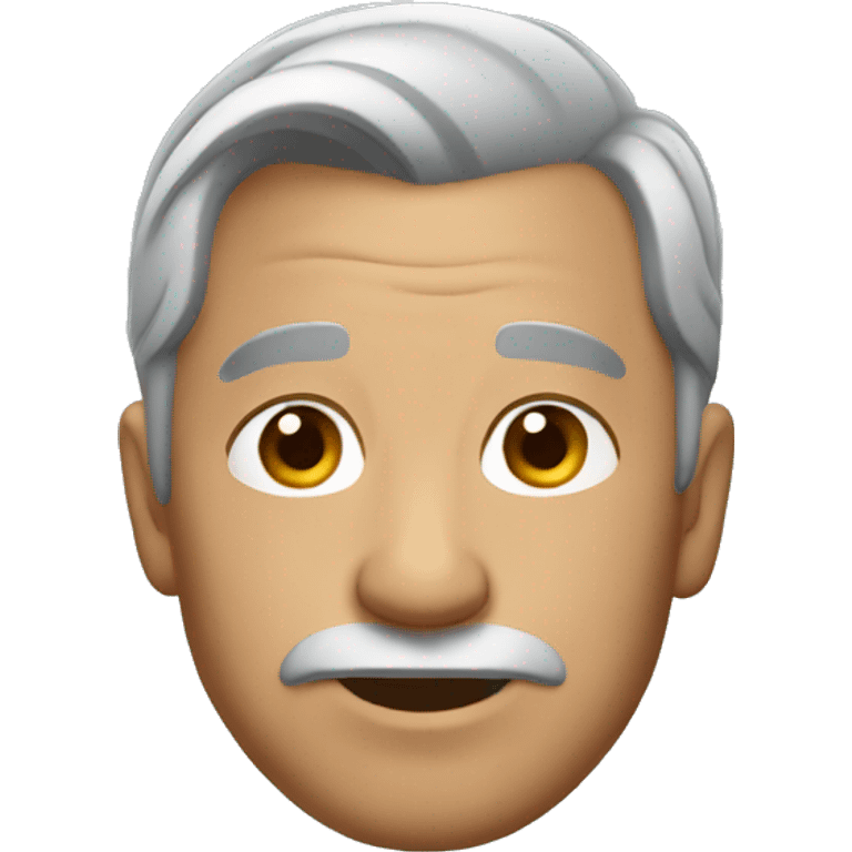 man with gray hair in ponytail emoji