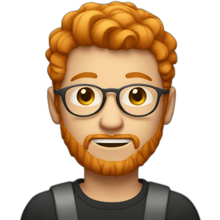 ginger guy with metal circle glasses, short hair and stubble emoji