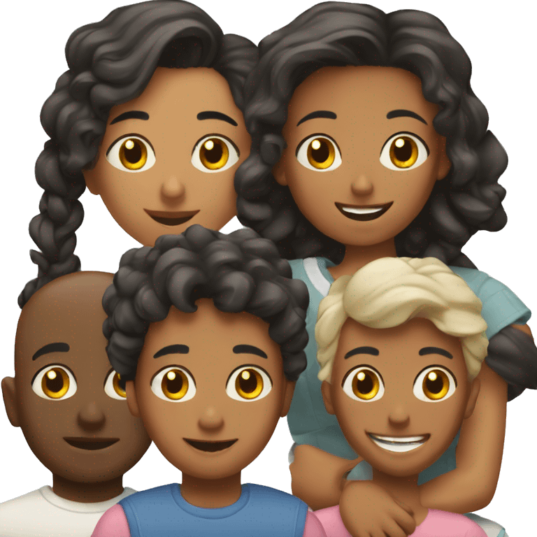 a happy big family of 7 members emoji