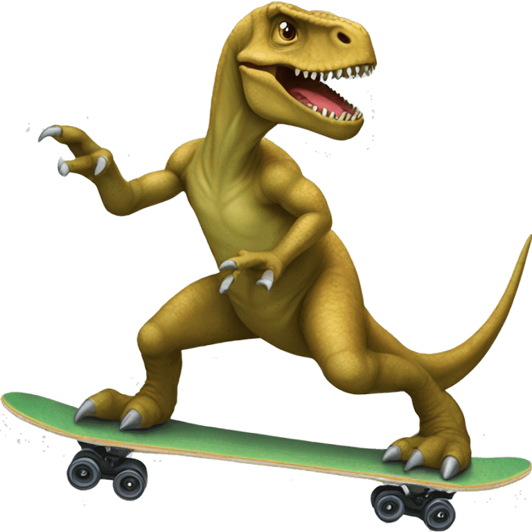 dinosaur do a kickflip emoji