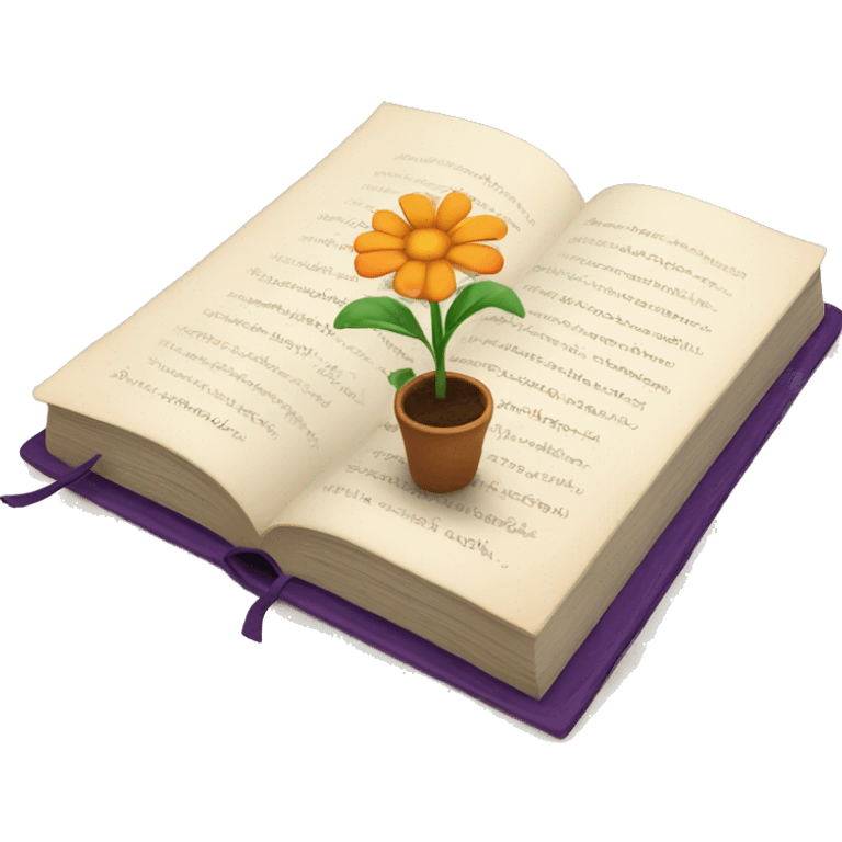 flowers growing out of a book emoji