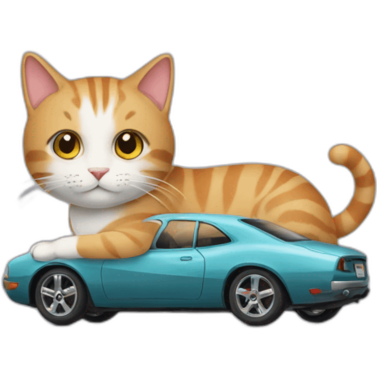 Cat and car emoji