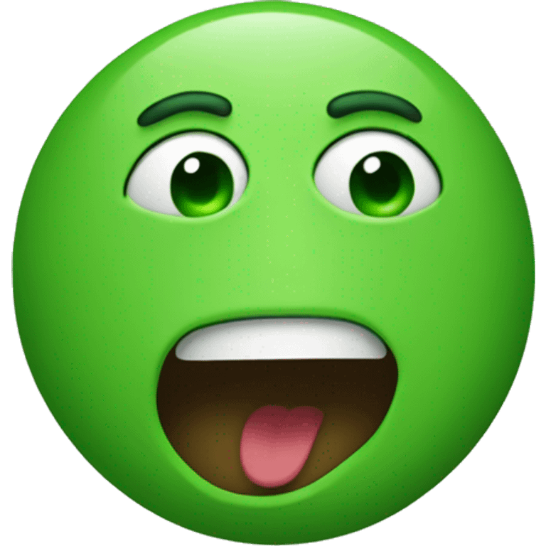 suprise green face emoji