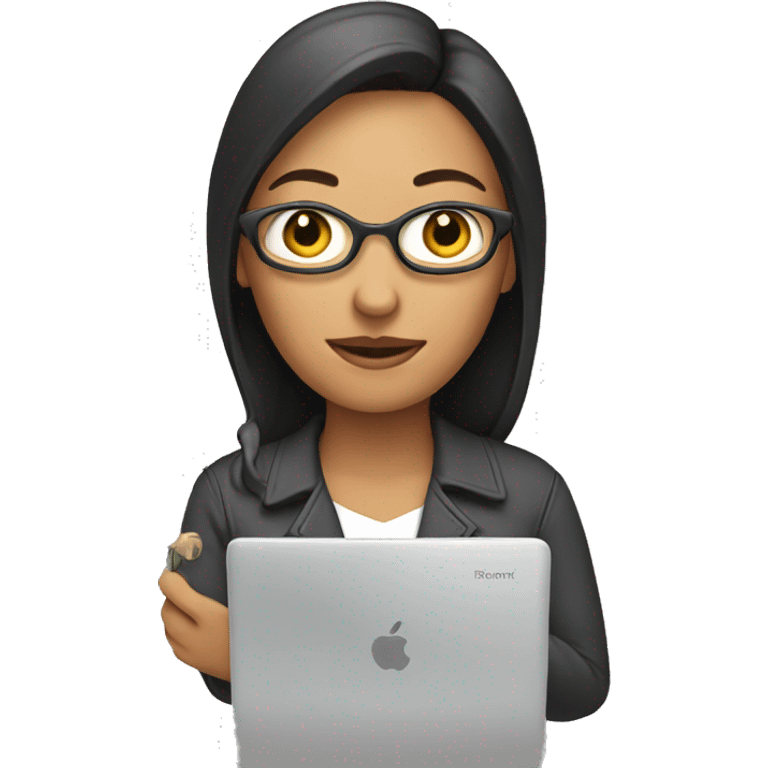 A woman with a pc in hands emoji