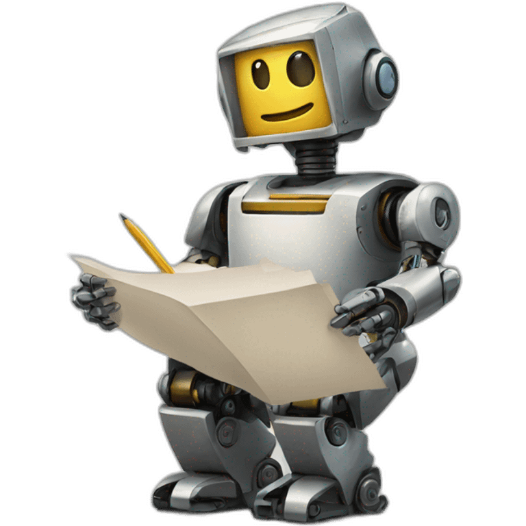 robot with pen and paper emoji