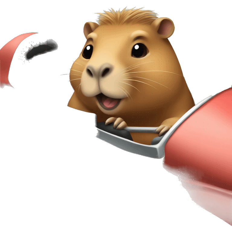 Capybara in a race car  emoji