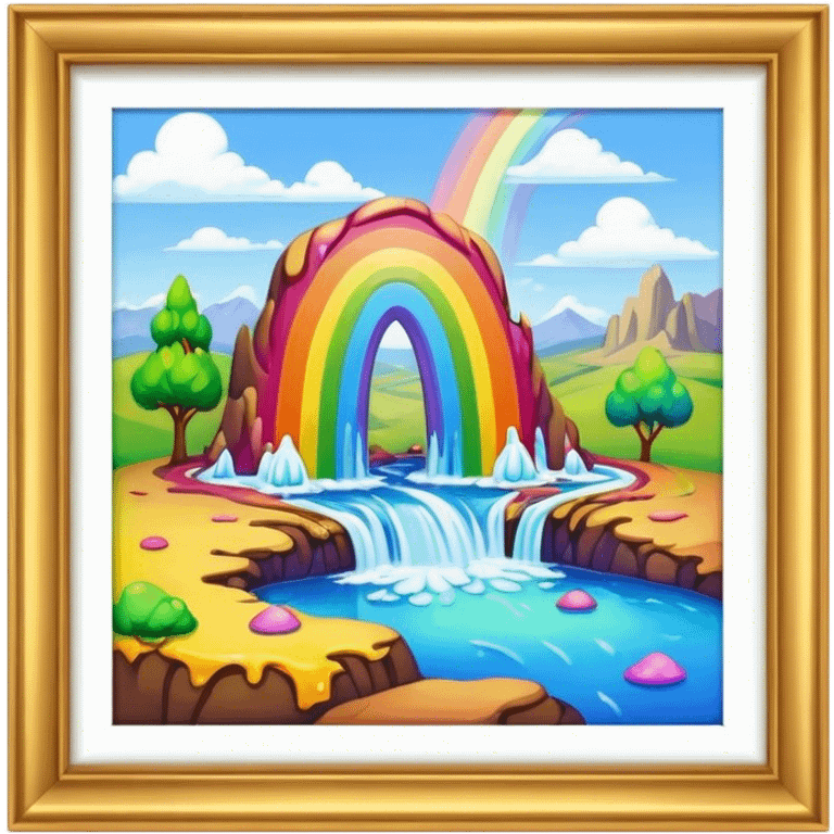 melting rainbow paint renaissance landscape emoji