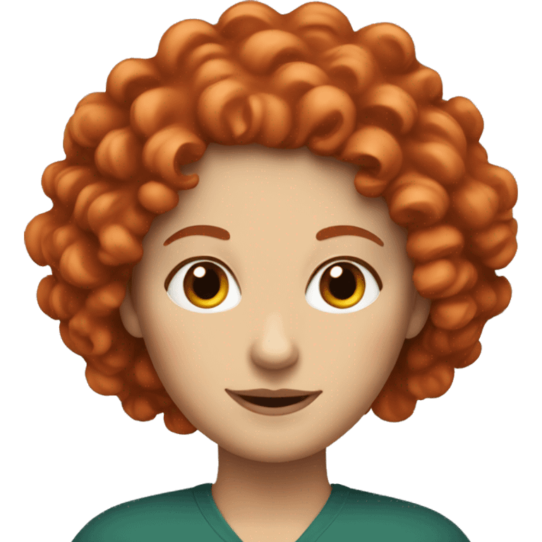 Curly white woman with red hair emoji