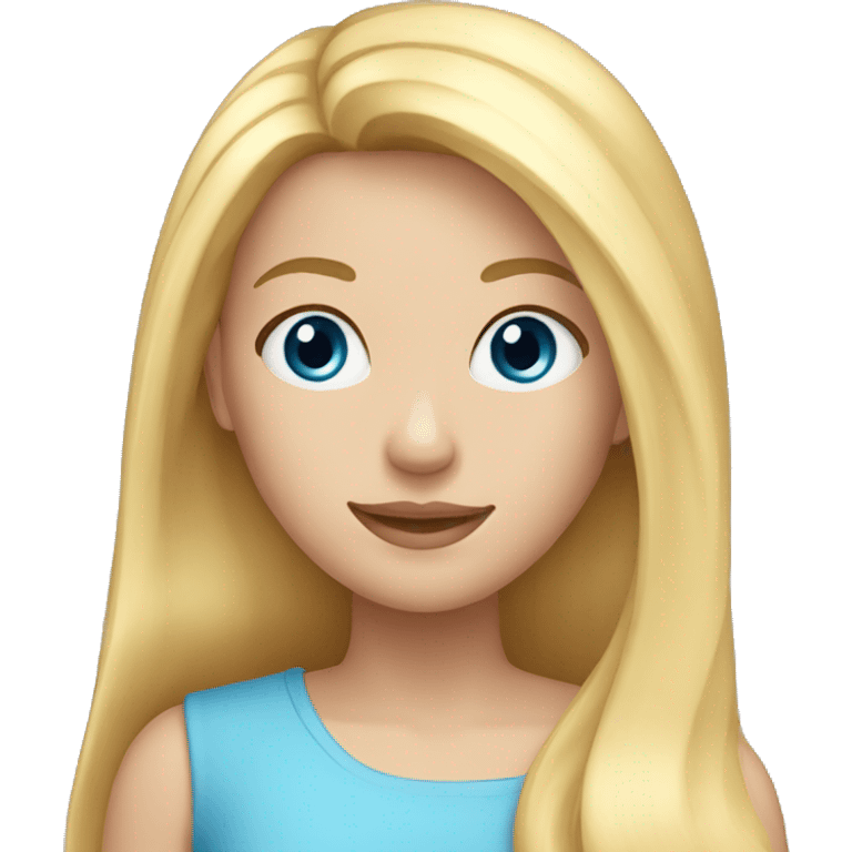 a girl with long blonde hair blue eyes headshot emoji