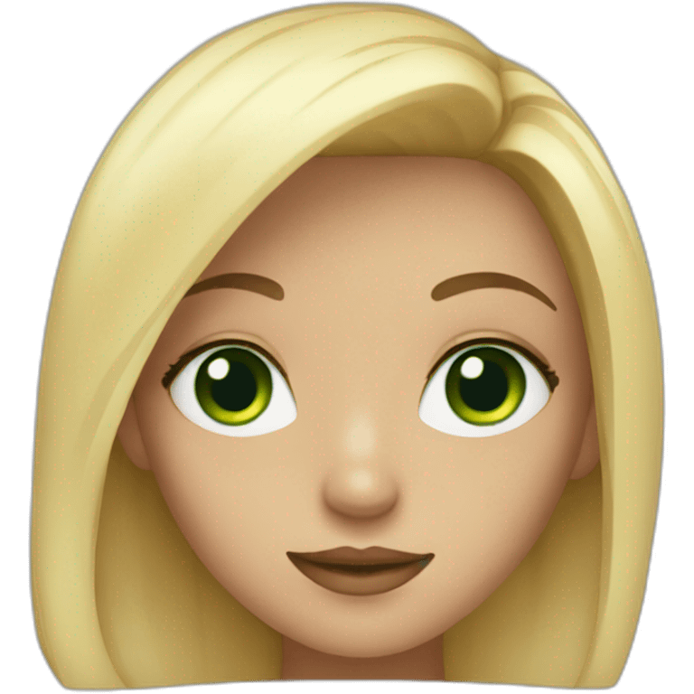 Beautiful girl with green eyes and blond hair emoji