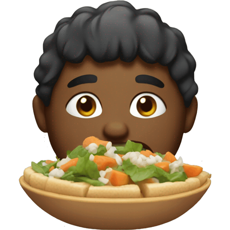 Islander eating emoji